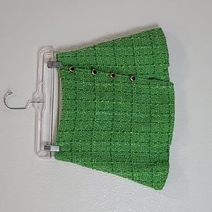 Shein green tweed knit mini skirt medium